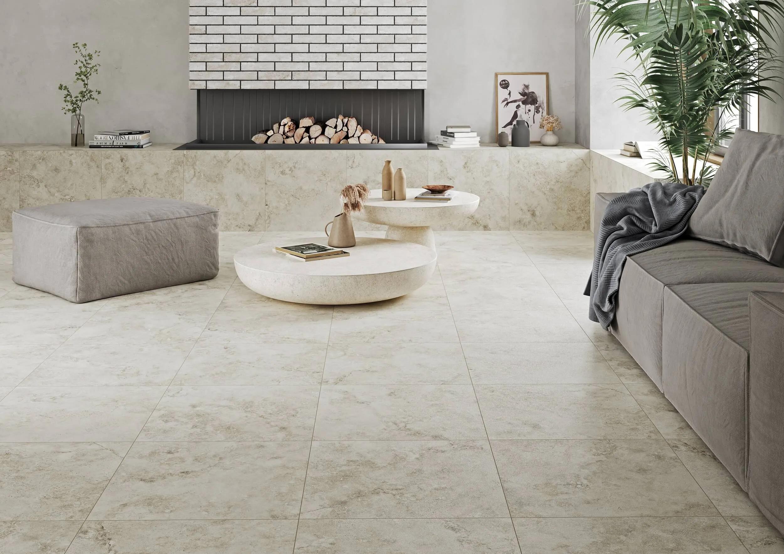 Плитка Cloudy Stone lapatto бежевый 600x600x8 - 329735