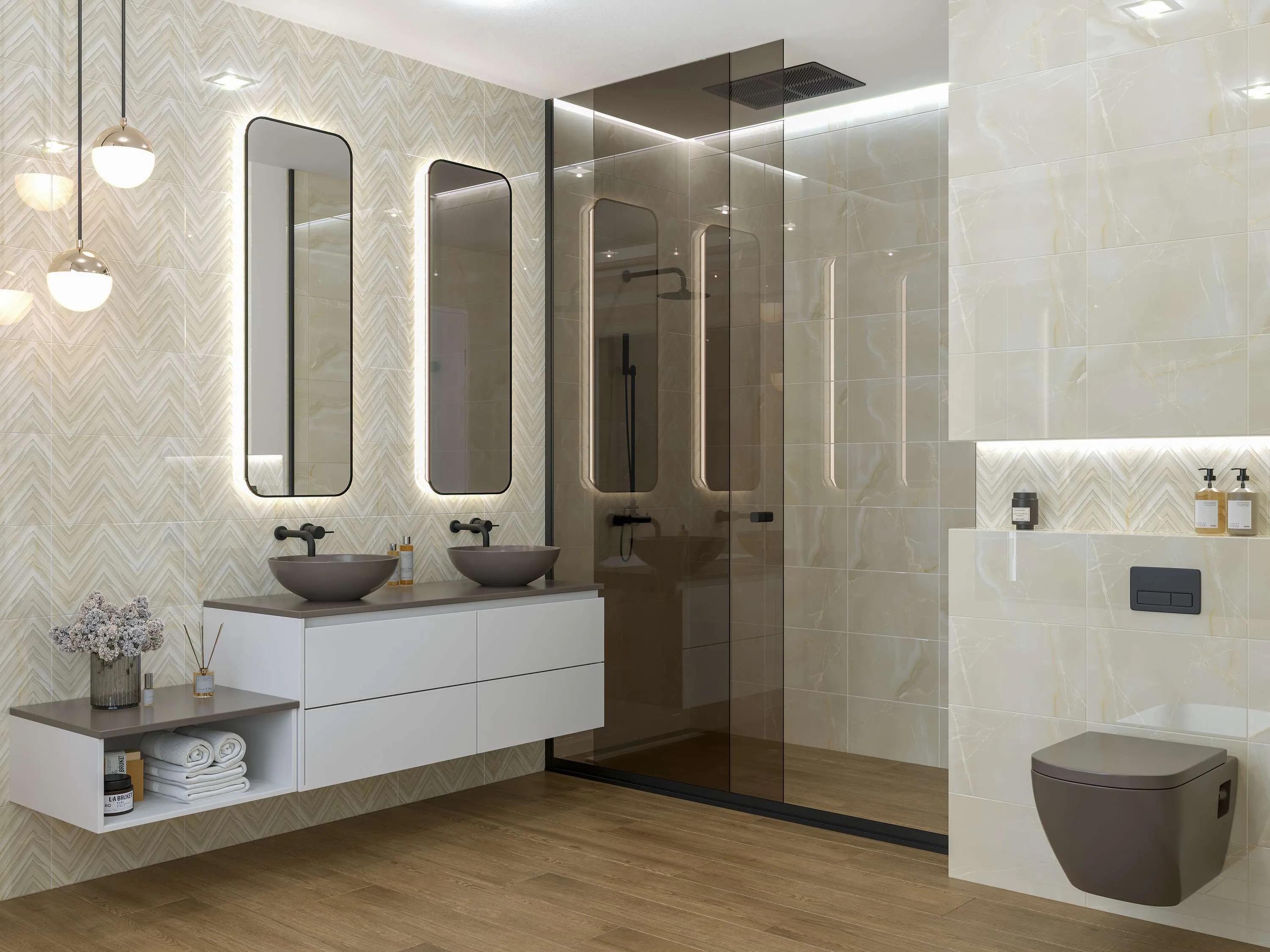 Плитка Onyx Story chevron бежевый 250x400x7.5 - 329938