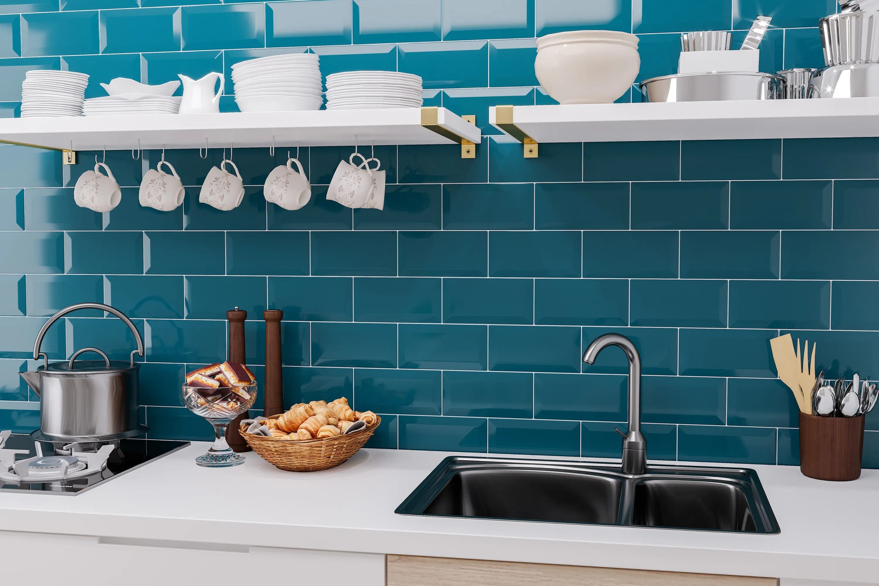 Плитка Metrotiles голубой 100x200x7 - 078778017