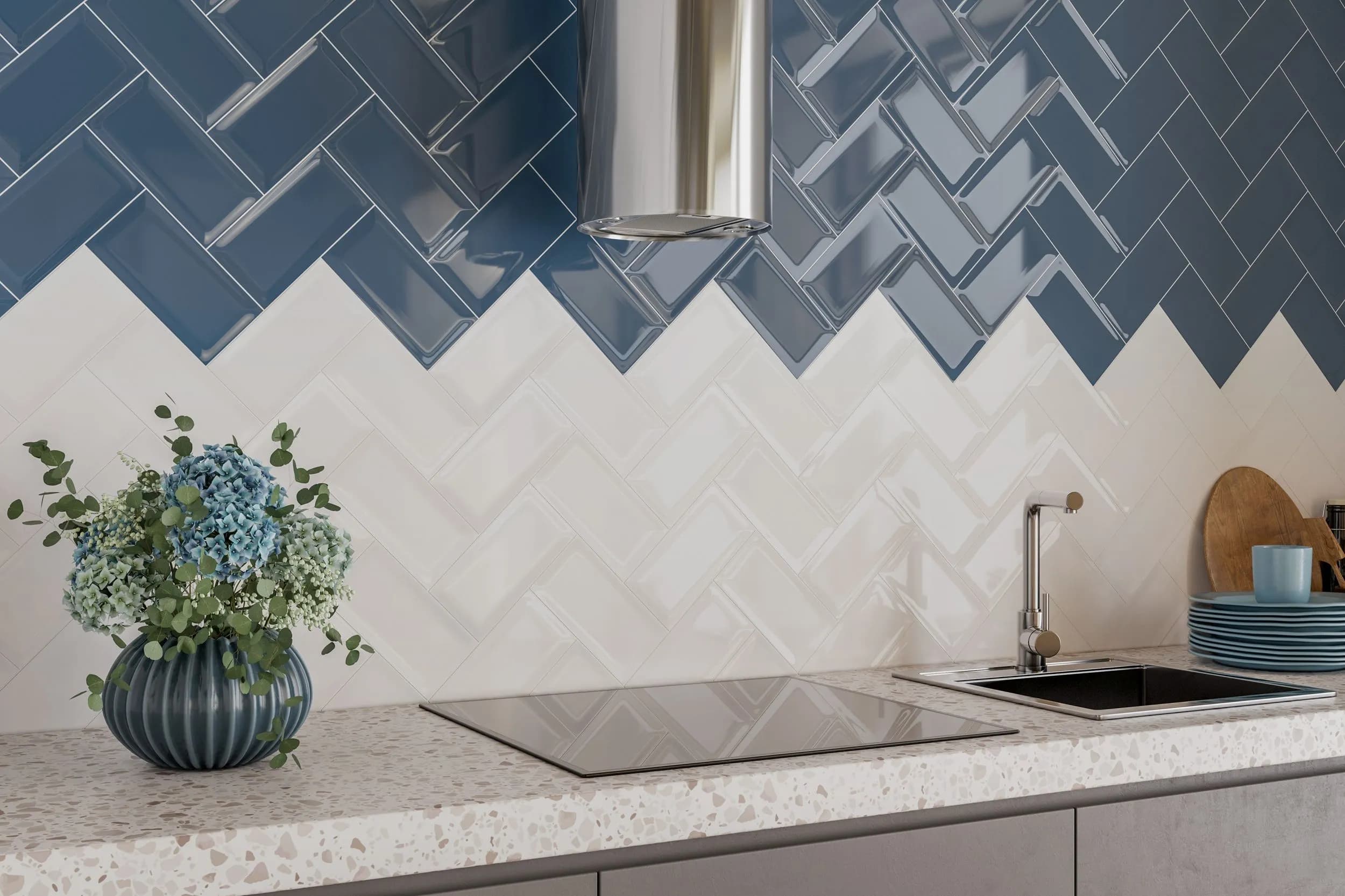 Плитка Metrotiles голубой 100x200x7 - 078778017