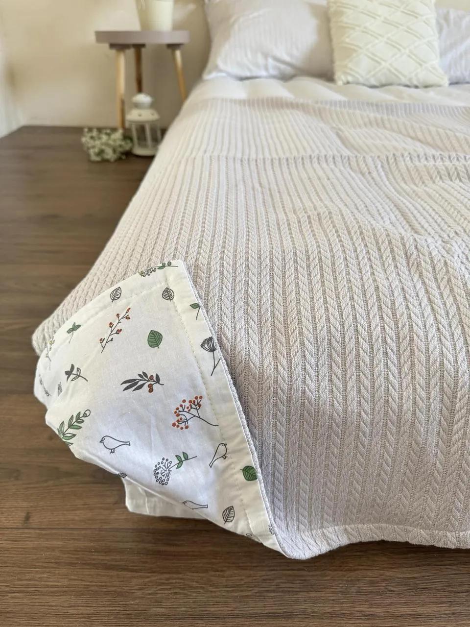 Покрывало детское Косичка kids хлопковое светло-серое 160х220 см - 330945