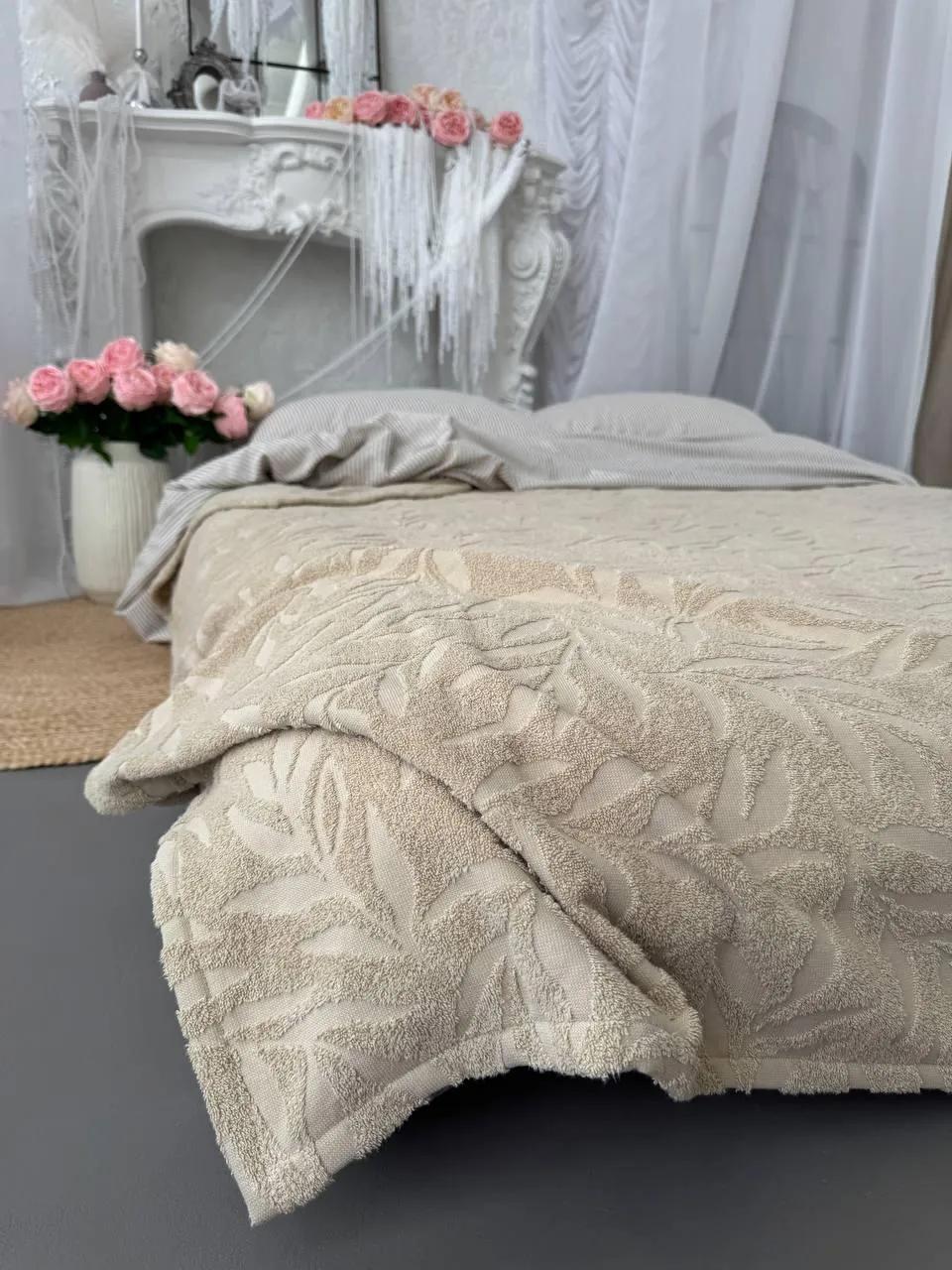 Покривало махрове ZEINTEX PALERMO бавовняне бежеве 200х240 см - 331271