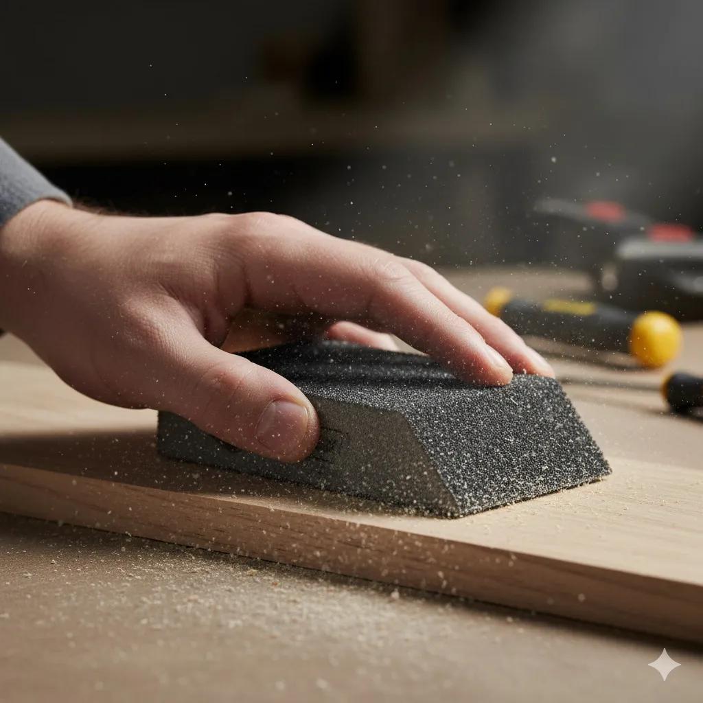 Губка шліфувальна P150 Polax кутова 110х90х25 мм (54-227) - 092389633