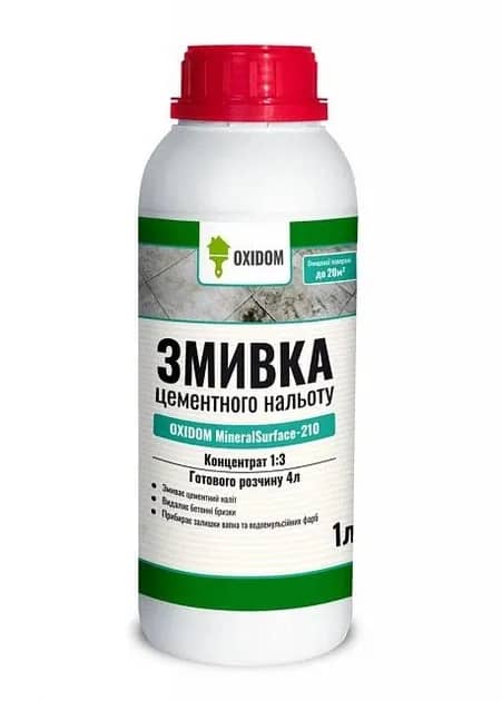 Змивка цементного нальоту OXIDOM MineralSurface-210, 1 л, безбарвний - 337548