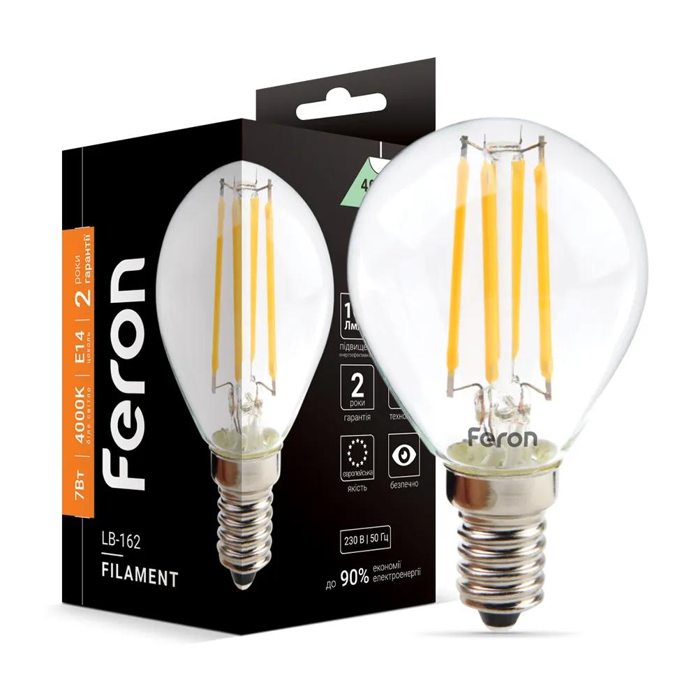 Світлодіодна лампа Feron Filament LB-162 7Вт E14 4000K - 342223