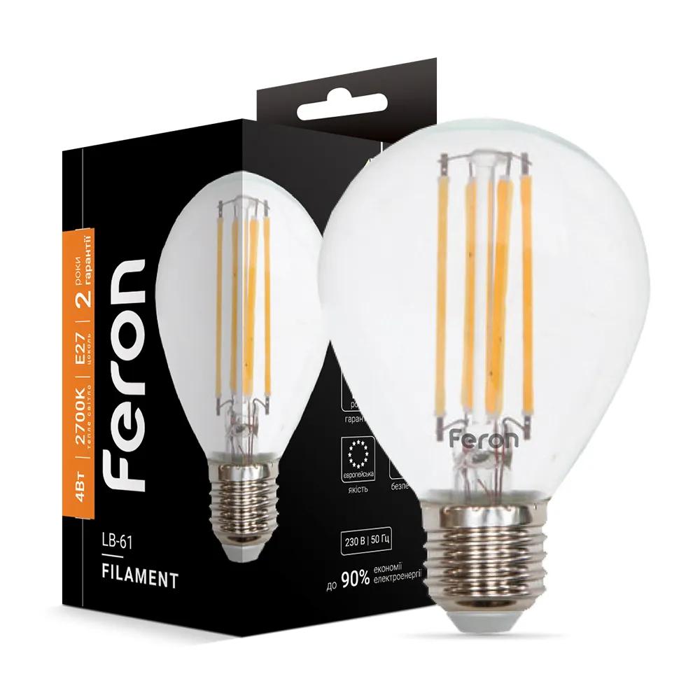 Світлодіодна лампа Feron Filament LB-61 4Вт E27 2700K - 726636966