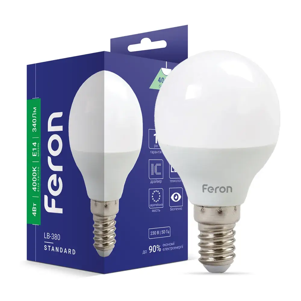 Світлодіодна лампа Feron LB-380 4Вт E14 4000K - 342392