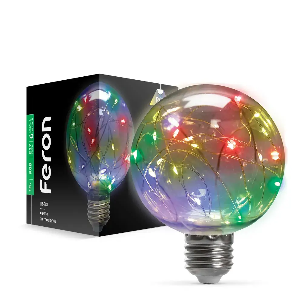 Світлодіодна лампа Feron LB-381 1Вт E27 RGB - 342401