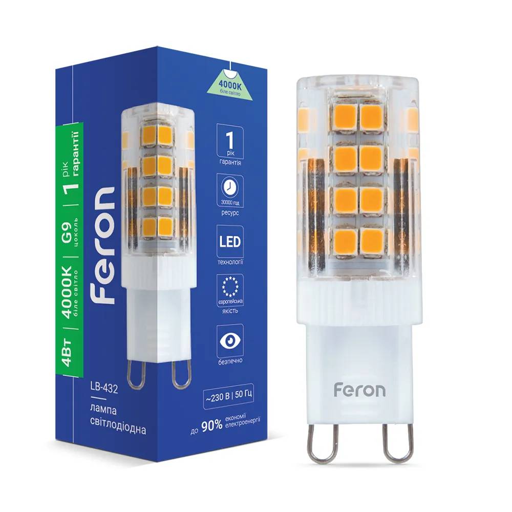 Світлодіодна лампа Feron LB-432 4Вт G9 4000K - 342425