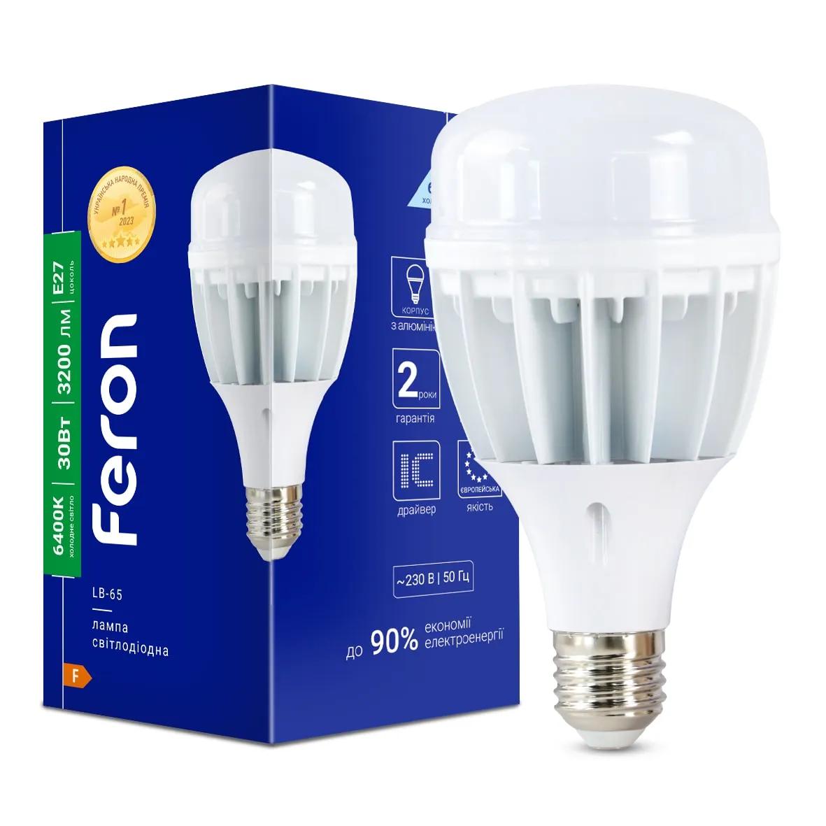 Світлодіодна лампа Feron LB-65 30Вт E27 6400K - 342442