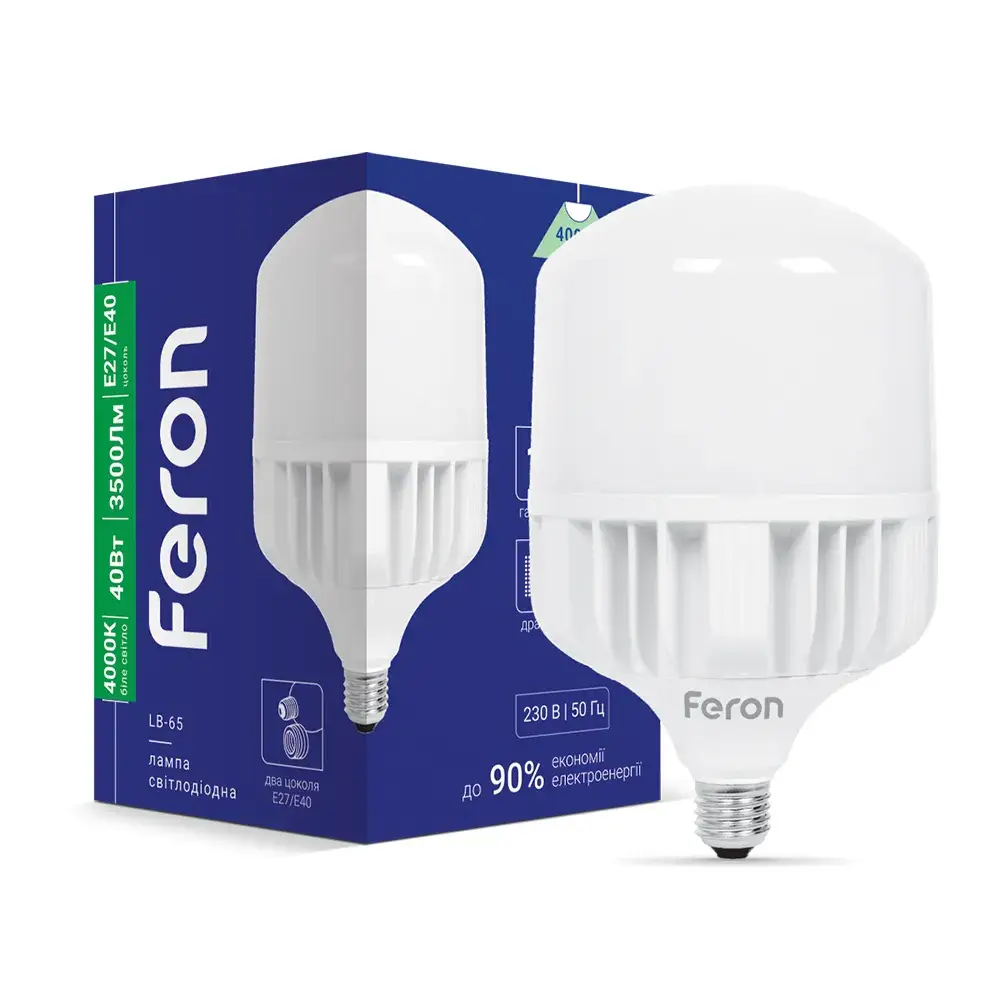 Світлодіодна лампа Feron LB-65 40Вт E27-E40 4000K - 342445