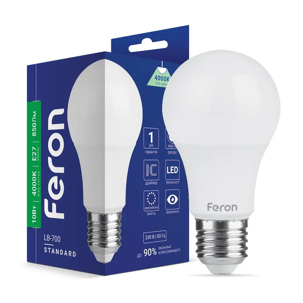 Светодиодная лампа Feron LB-700 10Вт E27 4000K - 342470
