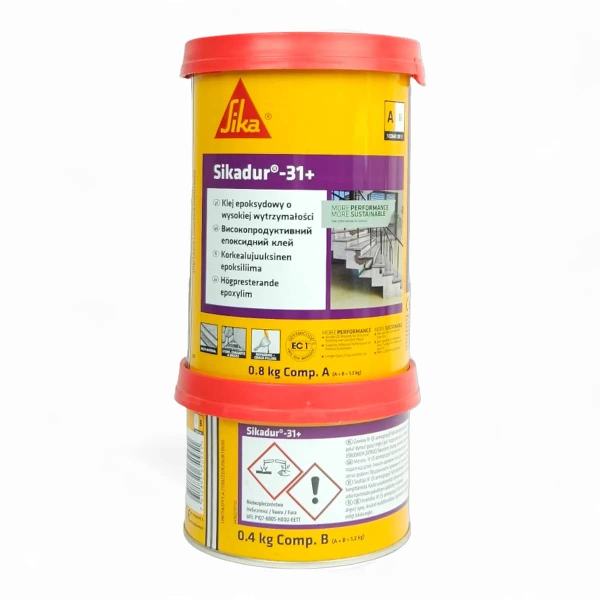 Двухкомпонентный эпоксидный конструкционный клей Sikadur-31+ Sika, 1.2 кг (259904148) - 346672