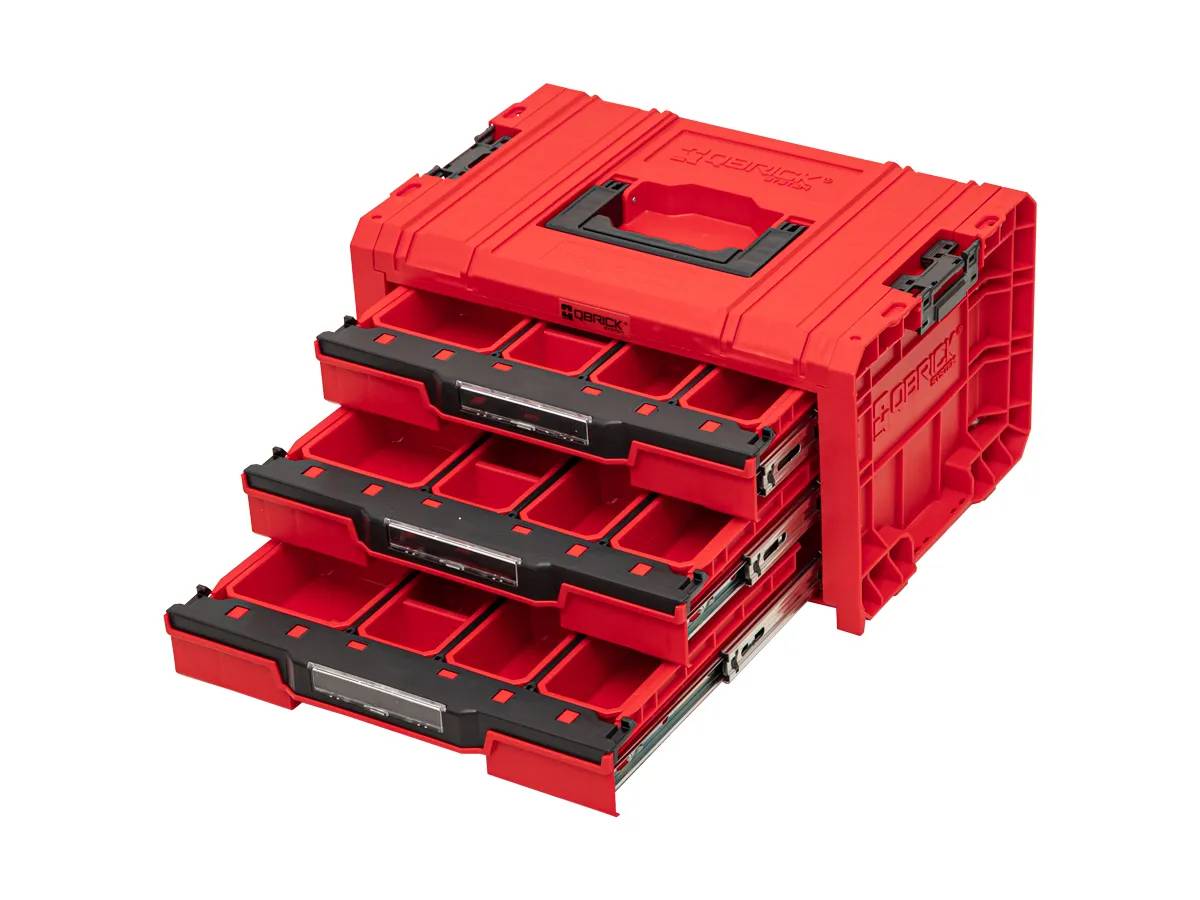 Ящик для інструментів, 18", 450x310x244, SYSTEM PRO Drawer 3 Expert Red, SKRQPROD3E2CCZEPG001, QBRICK - 349515