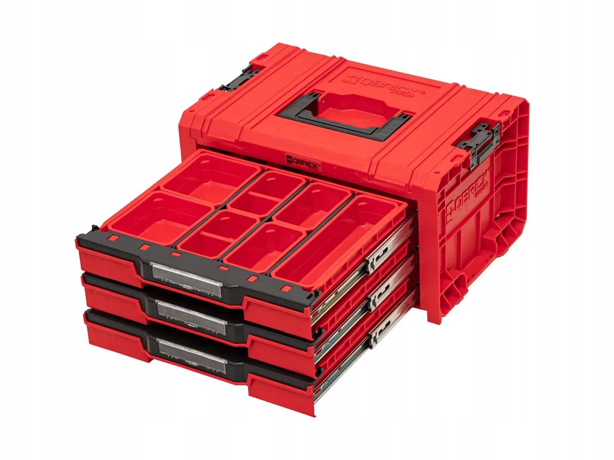 Ящик для інструментів, 18", 450x310x244, SYSTEM PRO Drawer 3 Expert Red, SKRQPROD3E2CCZEPG001, QBRICK - 349518