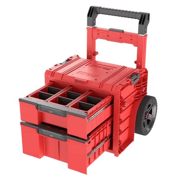 Ящик для інструментів на колесах, 20", 520x440x660, SYSTEM PRO Cart Plus Drawer 2 Red, SKRWQCP2PD2CZEPG001, QBRICK - 349726