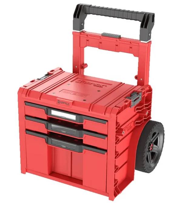 Ящик для інструментів на колесах, 20", 520x440x660, SYSTEM PRO Cart Plus Drawer 3 Red, SKRWQCP2PD3CZEPG001, QBRICK - 349732