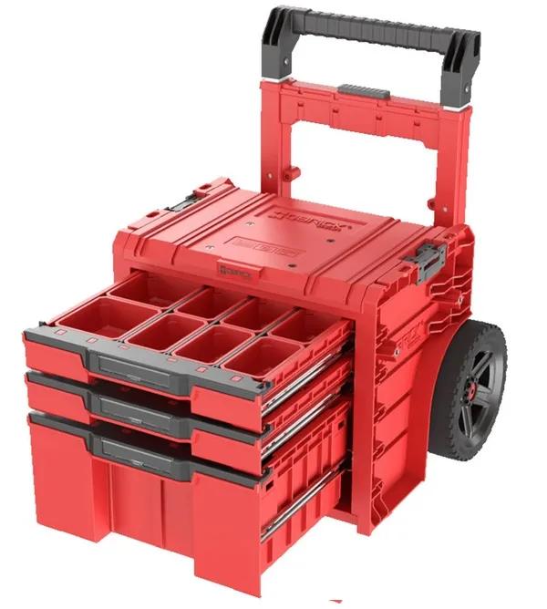 Ящик для інструментів на колесах, 20", 520x440x660, SYSTEM PRO Cart Plus Drawer 3 Red, SKRWQCP2PD3CZEPG001, QBRICK - 349733