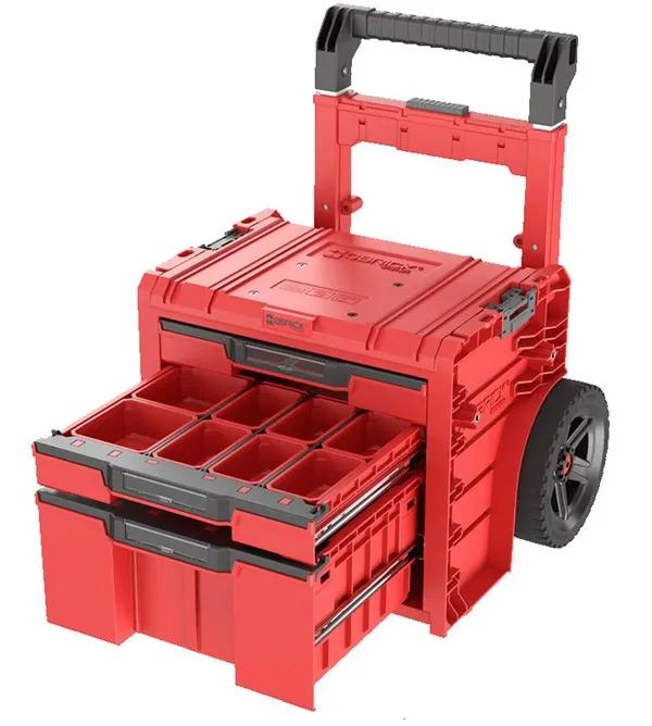 Ящик для інструментів на колесах, 20", 520x440x660, SYSTEM PRO Cart Plus Drawer 3 Red, SKRWQCP2PD3CZEPG001, QBRICK - 349734