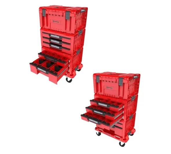 Набір ящиків для інструментів на платформі, 21", 525x345x885, SYSTEM PRO Drawer Workshop Set 4 Red, Z258360PG003, QBRICK - 349888