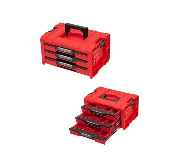 Набір ящиків для інструментів на платформі, 21", 525x345x885, SYSTEM PRO Drawer Workshop Set 4 Red, Z258360PG003, QBRICK - 349890