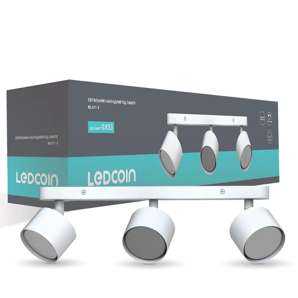 Накладной поворотный светильник Ledcoin ML411-3 под лампу белый - 351434