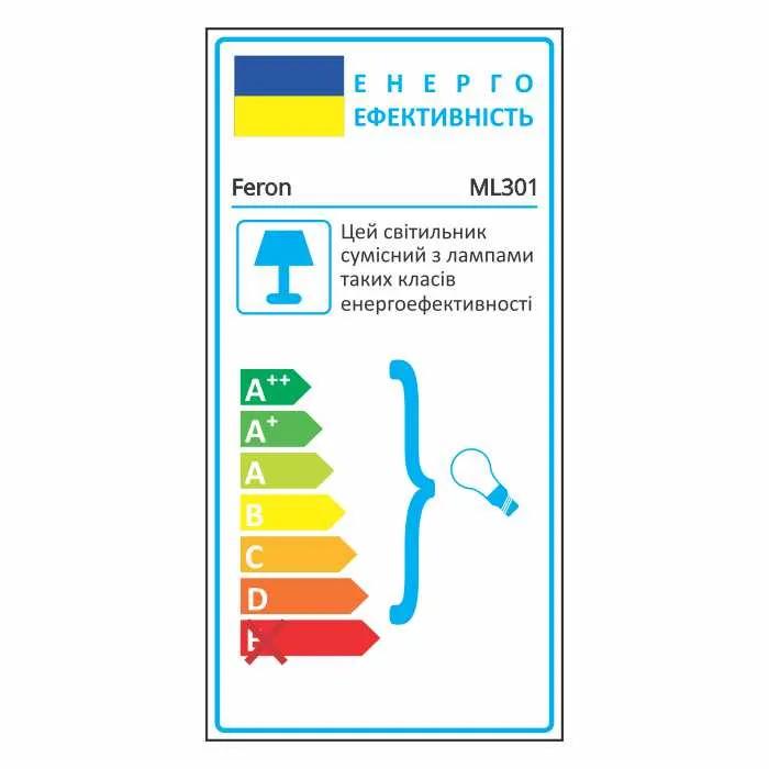 Накладний світильник Feron ML301 під лампу чорний - 351873