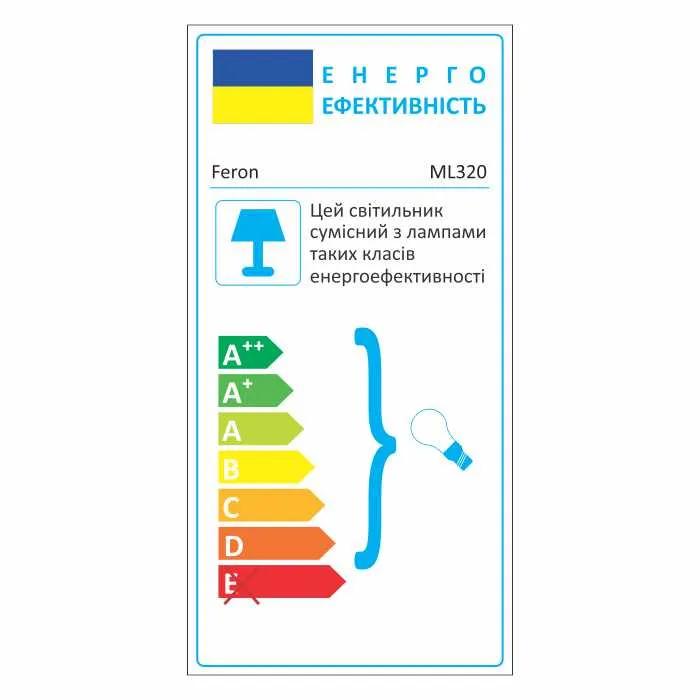 Накладний світильник Feron ML320 під лампу на підвісі чорний - 351915