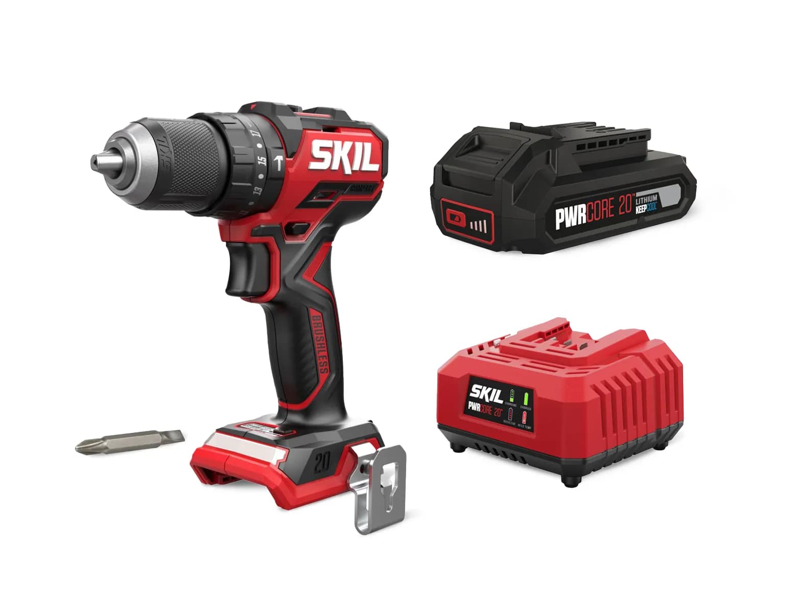 Дриль-шуруповерт акумуляторний безщітковий ударний, SKIL 3075 CA Compact + енергокомплект 3136 АА 11070100403 (акумулятор 2,0 Ah, зарядний пристрій) промо-комплект - 794425023