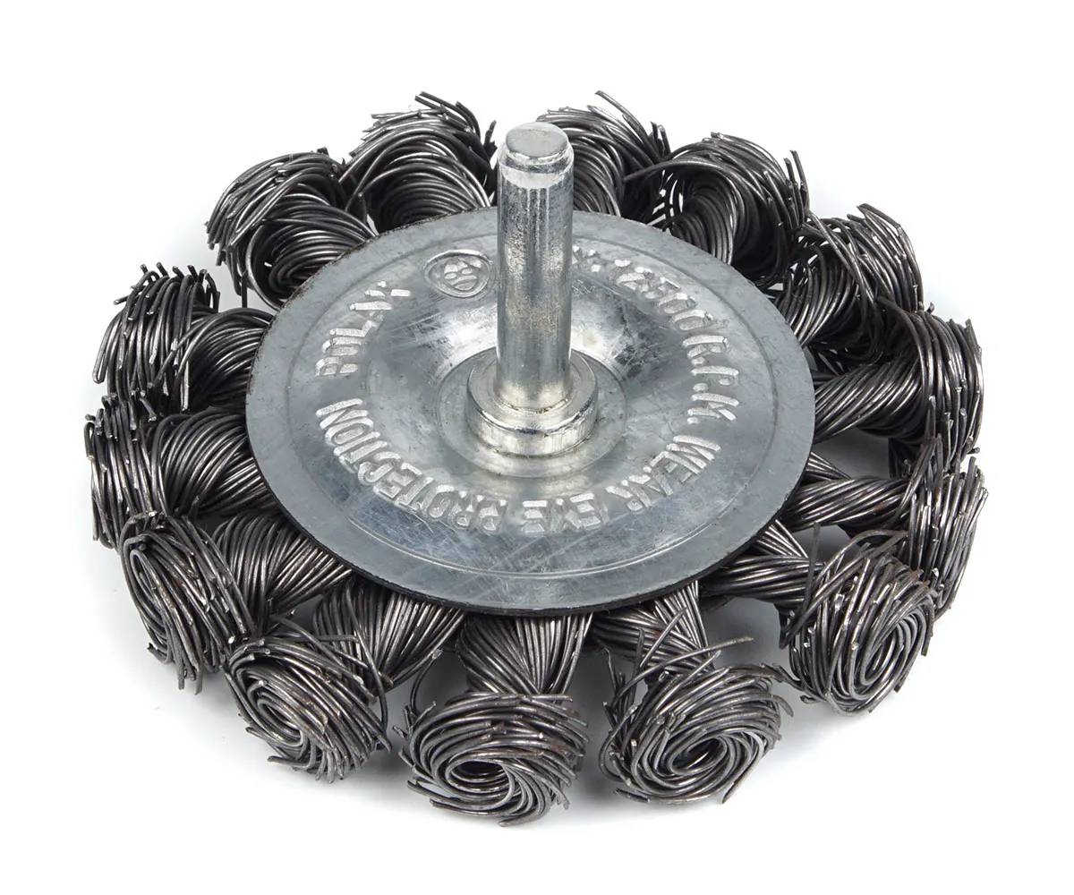 Щітка торцева 75 мм, для дриля, 1/4", кручений дріт Polax (54-174) - 356110