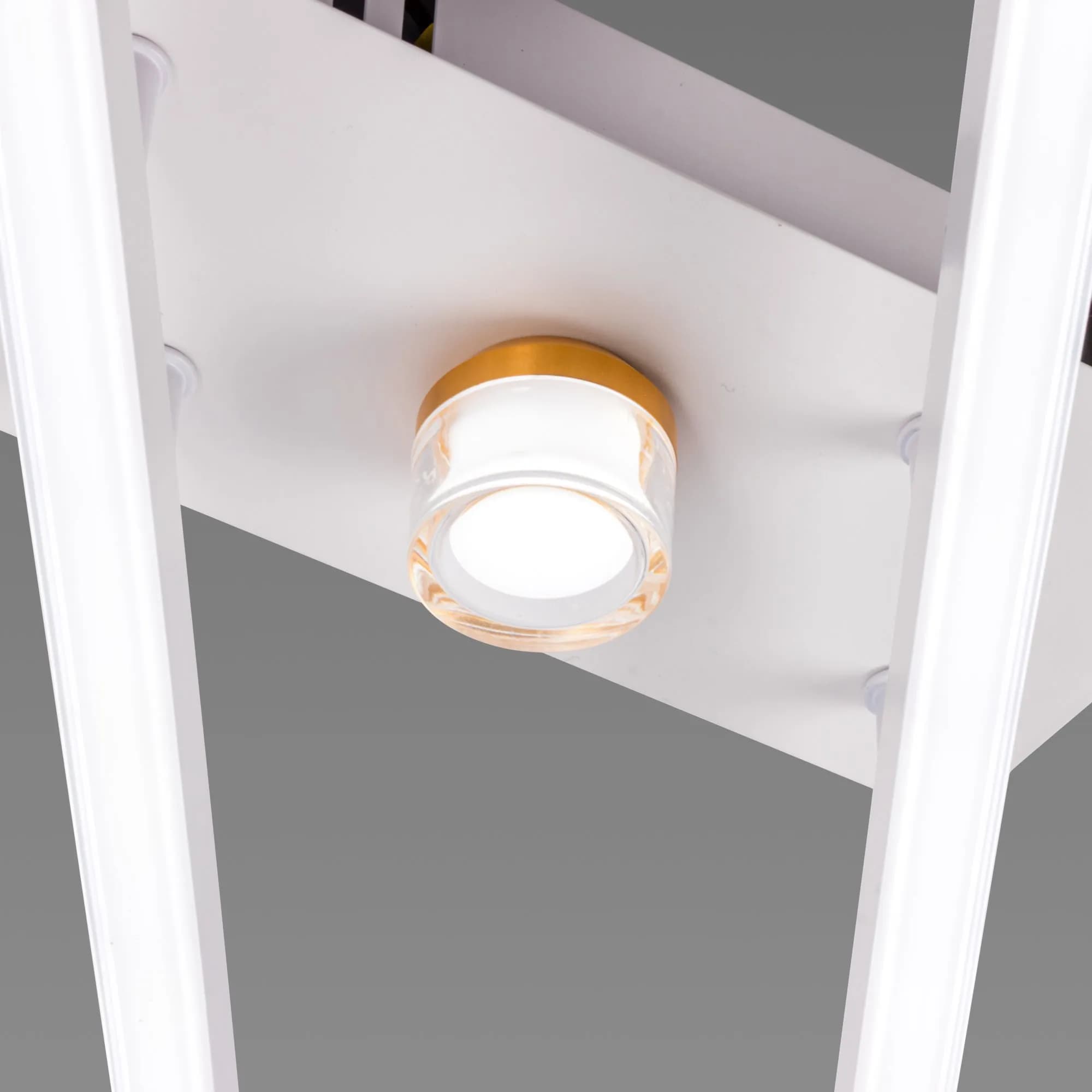 Люстра стельова світлодіодна VALESO 2 плафони LED 20W Білий Золото Сталь Акрил YH1310/2 - 870637369
