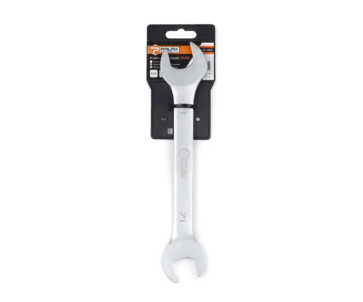 Ключ ріжковий Polax CrV DIN 3110 Satin finish 21*23 мм (25-063) - 356808
