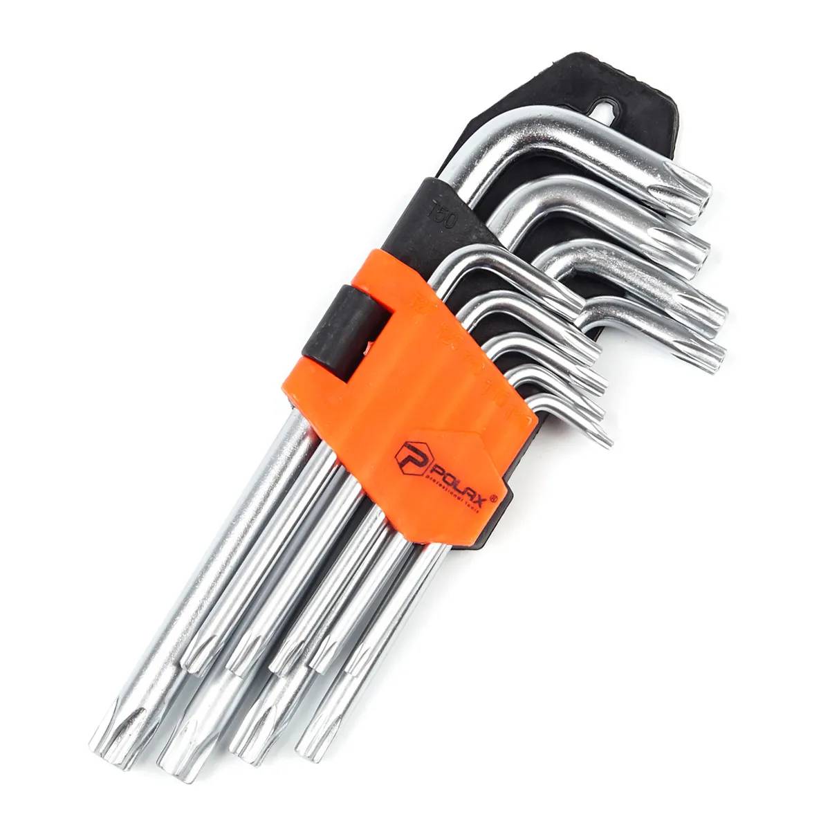 Набор шестигранных TORX ключей Polax Г-образных, 9 предметов, Т10-Т50, Cr-V (25-007) - 356844