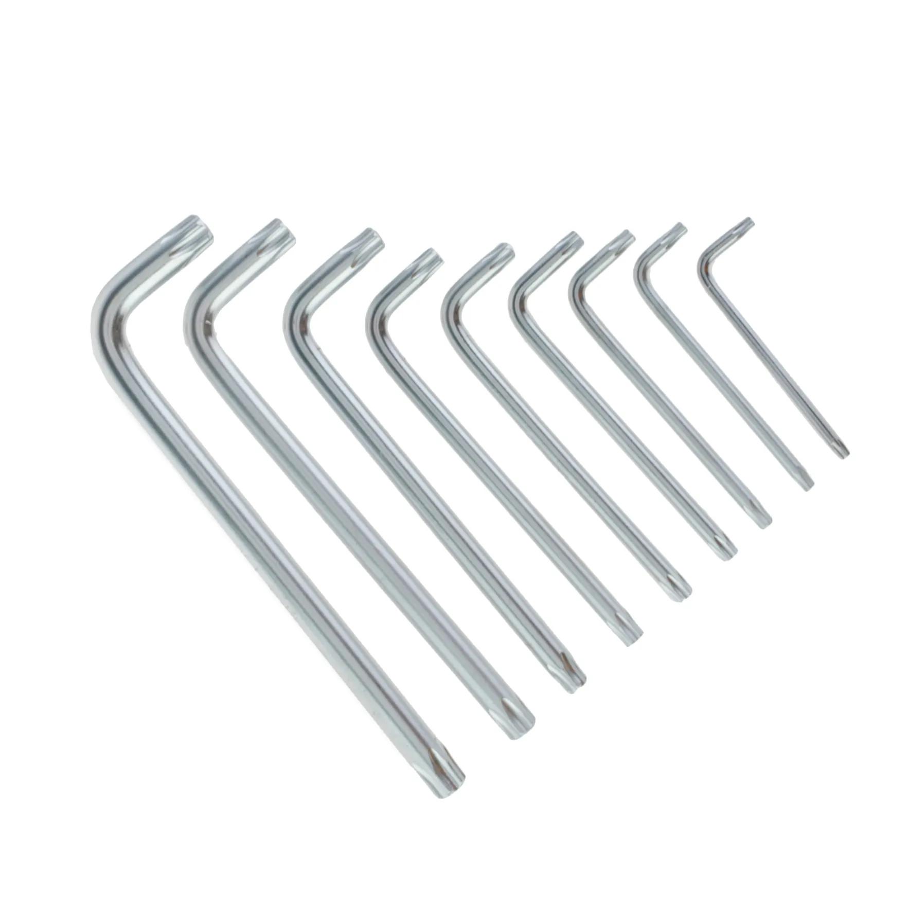 Набор шестигранных TORX ключей Polax Г-образных, 9 предметов, Т10-Т50, Cr-V (25-007) - 356849