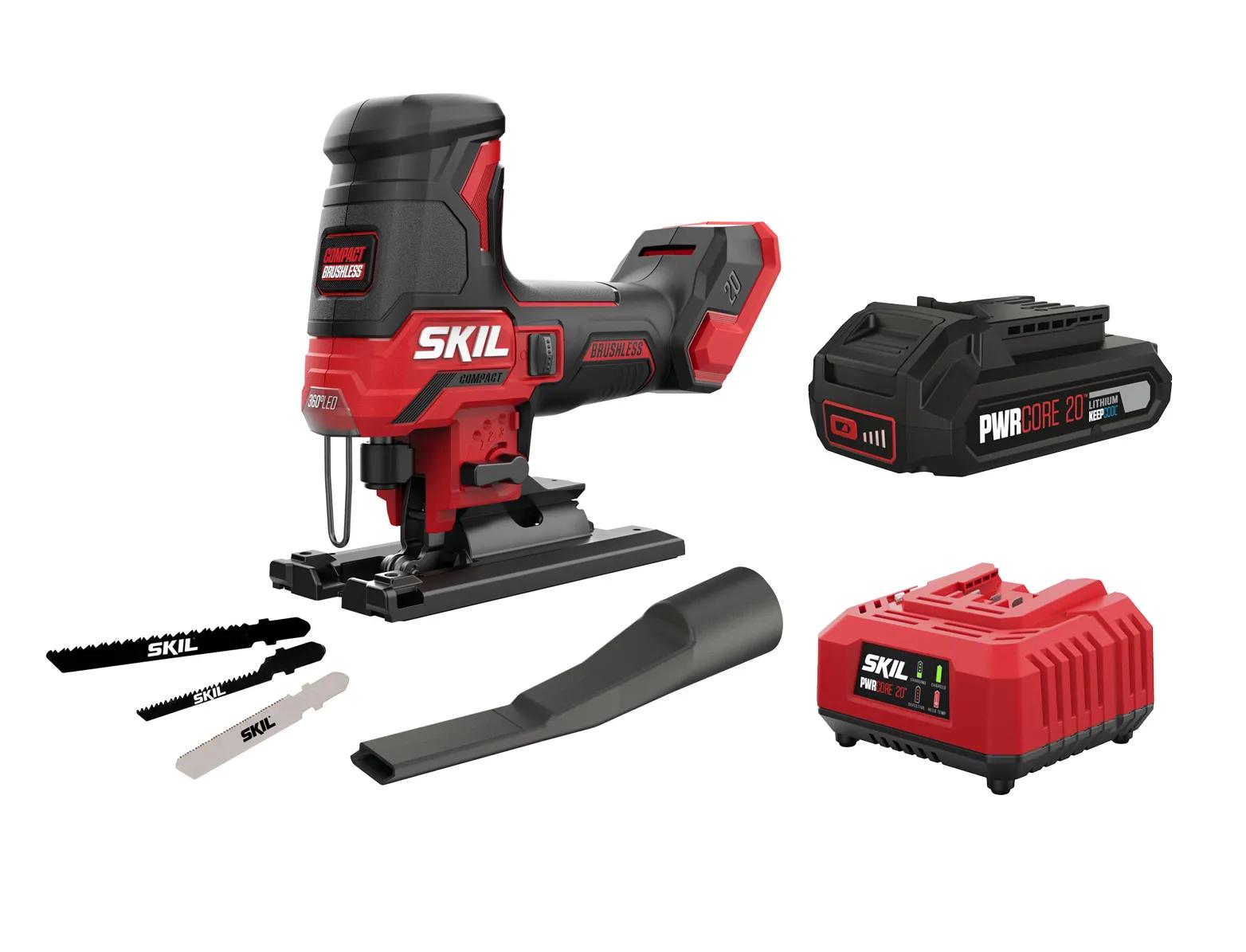 Пила лобзиковая безщеточная аккумуляторная, SKIL 3440 CA Compact + энергокомплект 3110 АА 11071400202 (аккумулятор 2,5 Ah, зарядное устройство) промо-комплект - 446334003