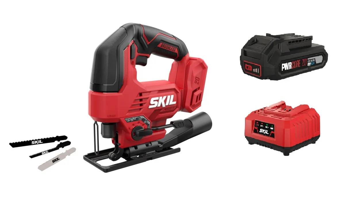 Пила лобзиковая аккумуляторная бесщеточная, SKIL 3421 CA + энергокомплект 3136 АА 11071400302 (аккумулятор 2,0 Ah, зарядное устройство) промо-комплект - 357567