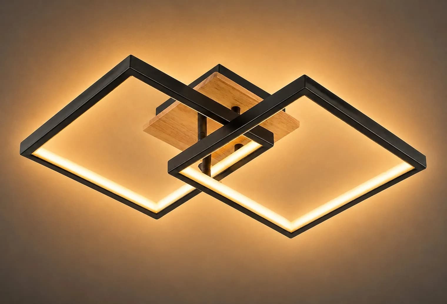 Люстра стельова світлодіодна VALESO DK6589-2 LED 41W Чорний+Дерево - 272629522