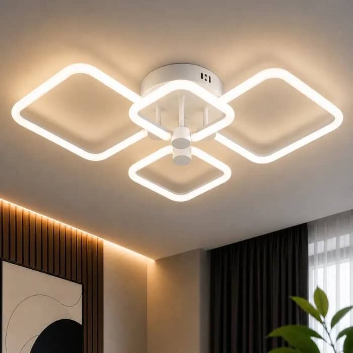 Пристельова LED люстра VALESO G 2589/2+2 WT 72W,3000K-6500K, Пульт: 2.4G з затемненням - 358020