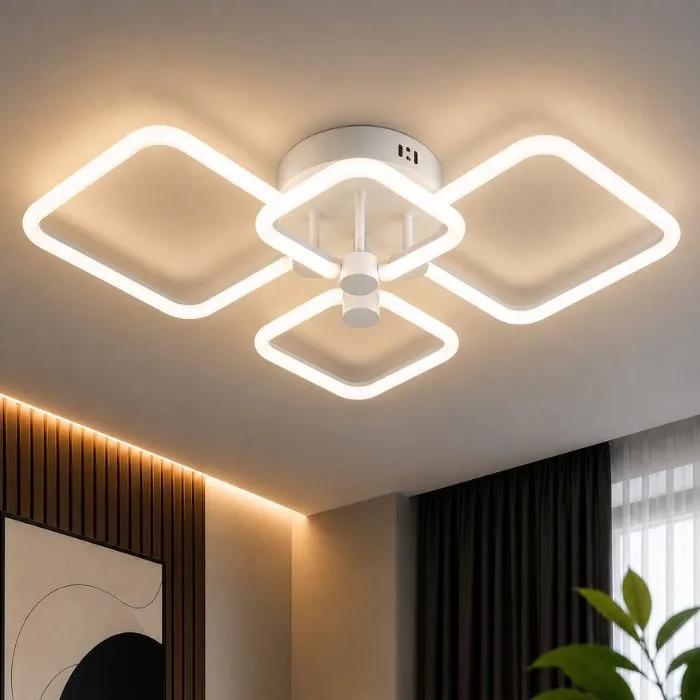 Пристельова LED люстра VALESO G 2589/2+2 WT 72W,3000K-6500K, Пульт: 2.4G з затемненням - 358020