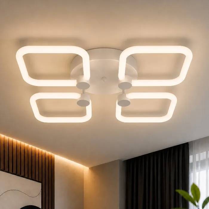 Пристельова LED люстра VALESO G 2589/4 WT 56W,3000K-6500K, Пульт: 2.4G з затемненням - 358030