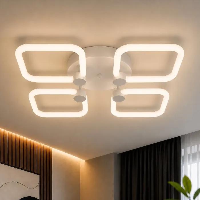 Пристельова LED люстра VALESO G 2589/4 WT 56W,3000K-6500K, Пульт: 2.4G з затемненням - 358030