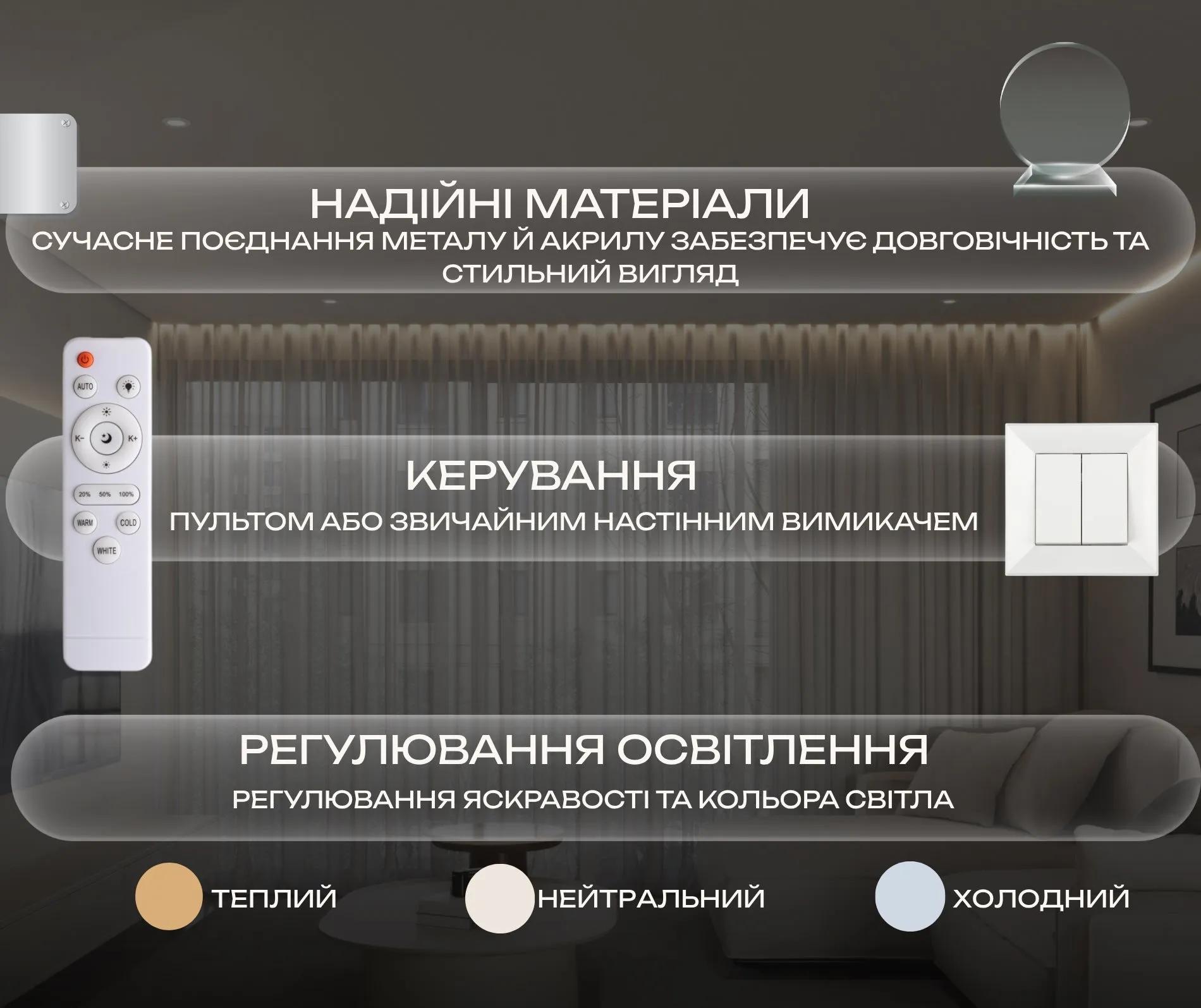 Светодиодная люстра VALESO G 2929/4BIG 88 Вт, белая - 358107