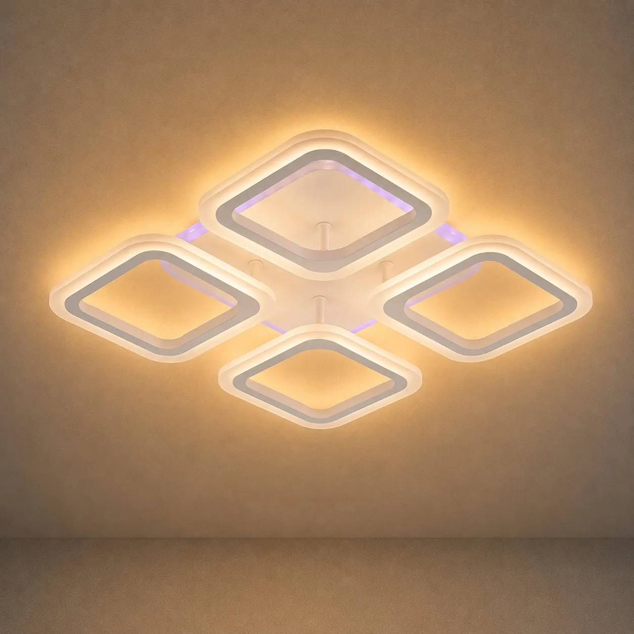 Люстра стельова VALESO LI8822/4B WH (RGB), біла, LED 64W+8W - 727711441