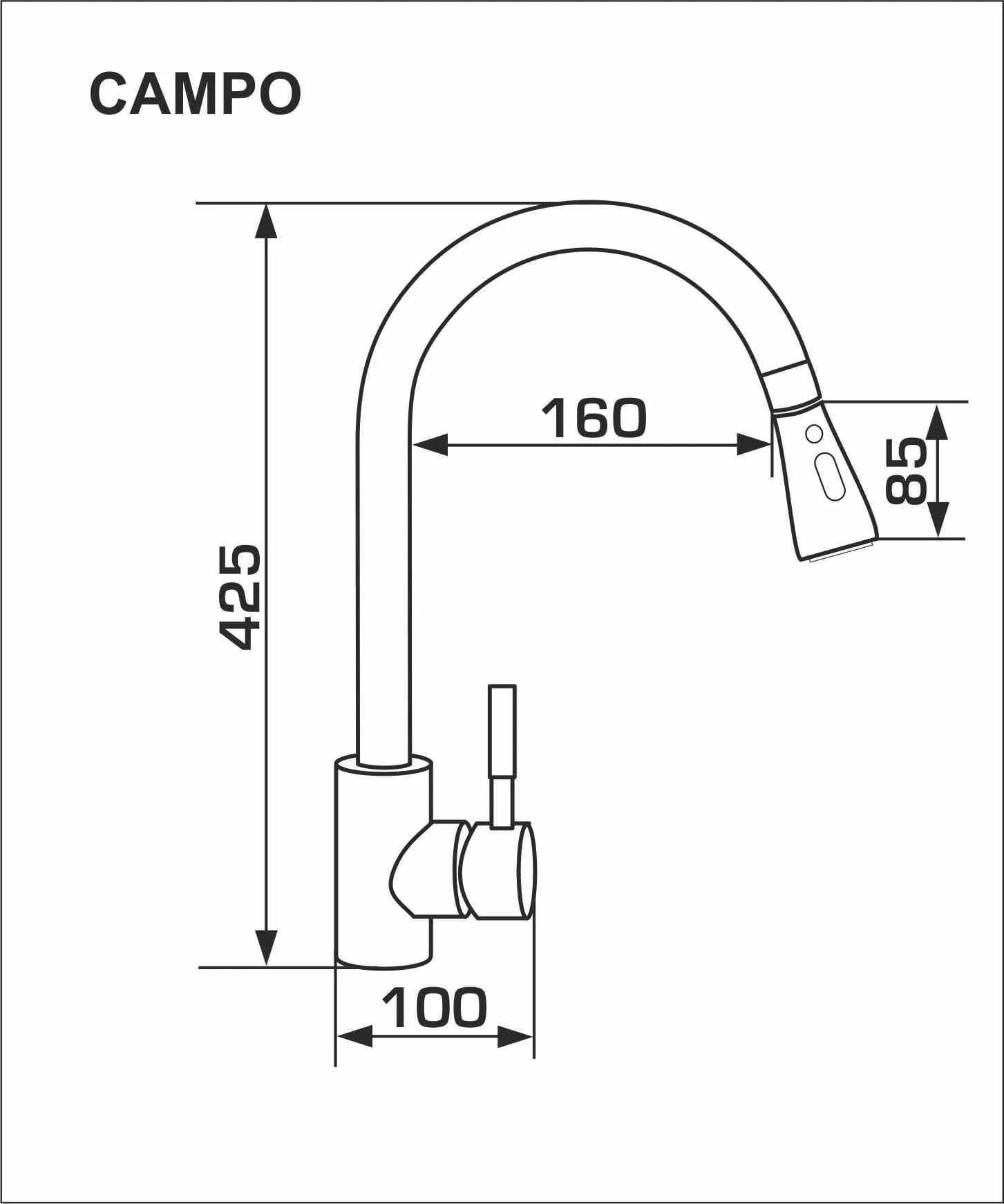 Смеситель GRANADO Campo LUX Inox - 359496