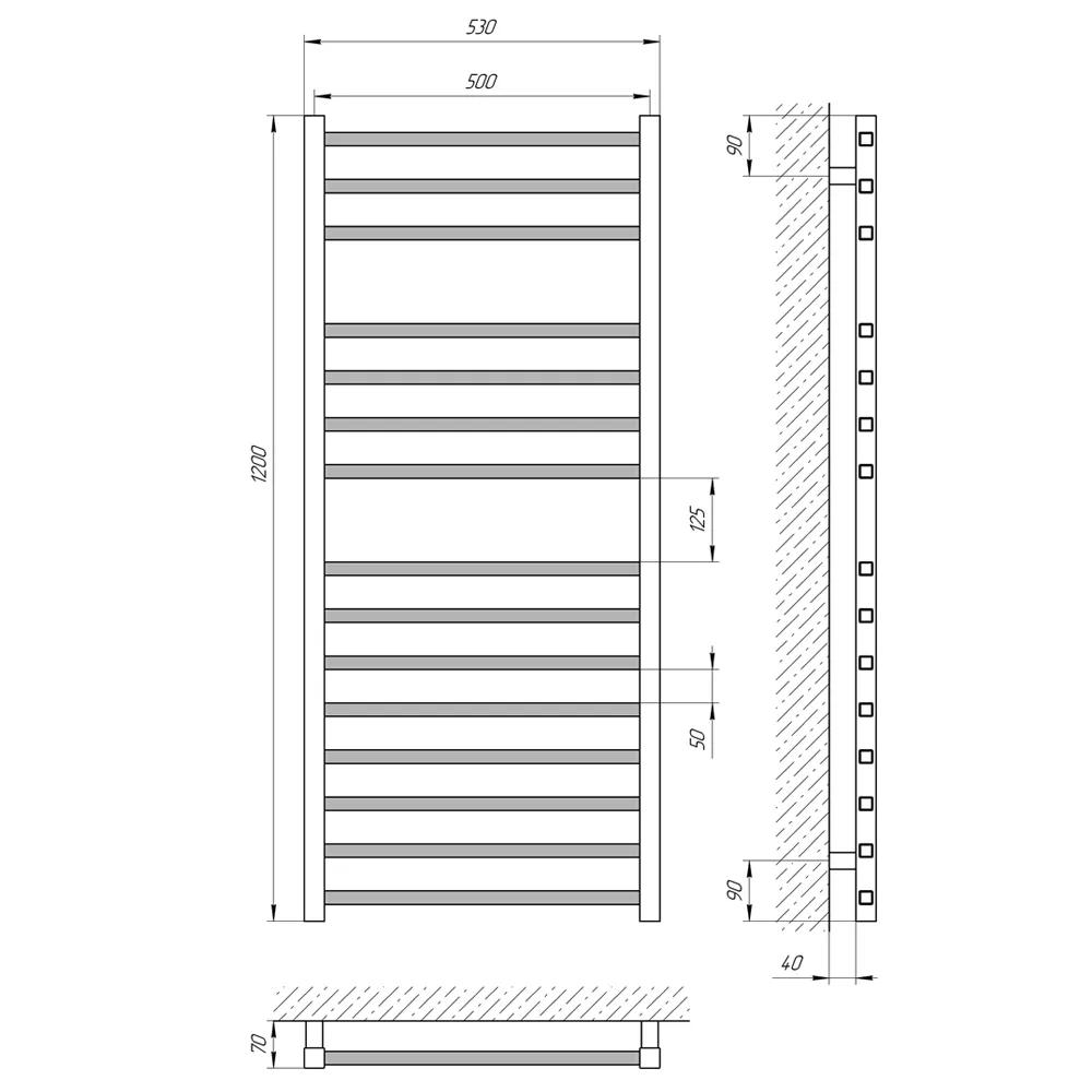 Рушникосушарка водяна Laris Імідж П15 500 х 1200 - 359750