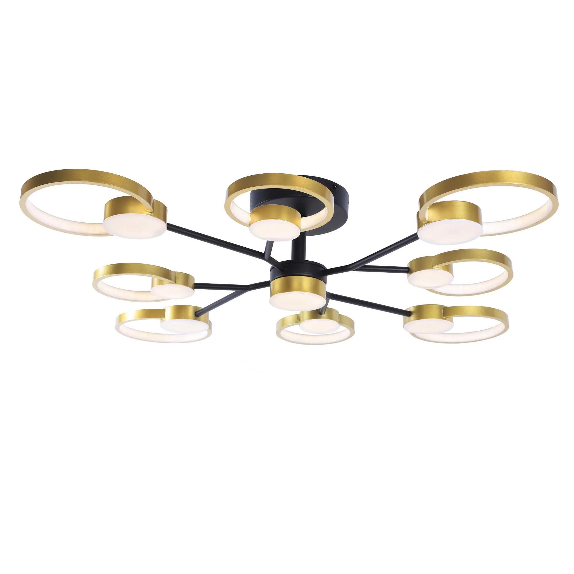 Светодиодная акриловая люстра Sirius Ш 1313/9 Black+Gold - 360149