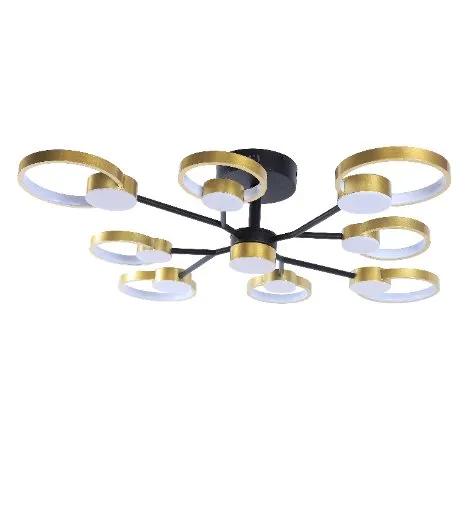 Светодиодная акриловая люстра Sirius Ш 1313/9 Black+Gold - 360150