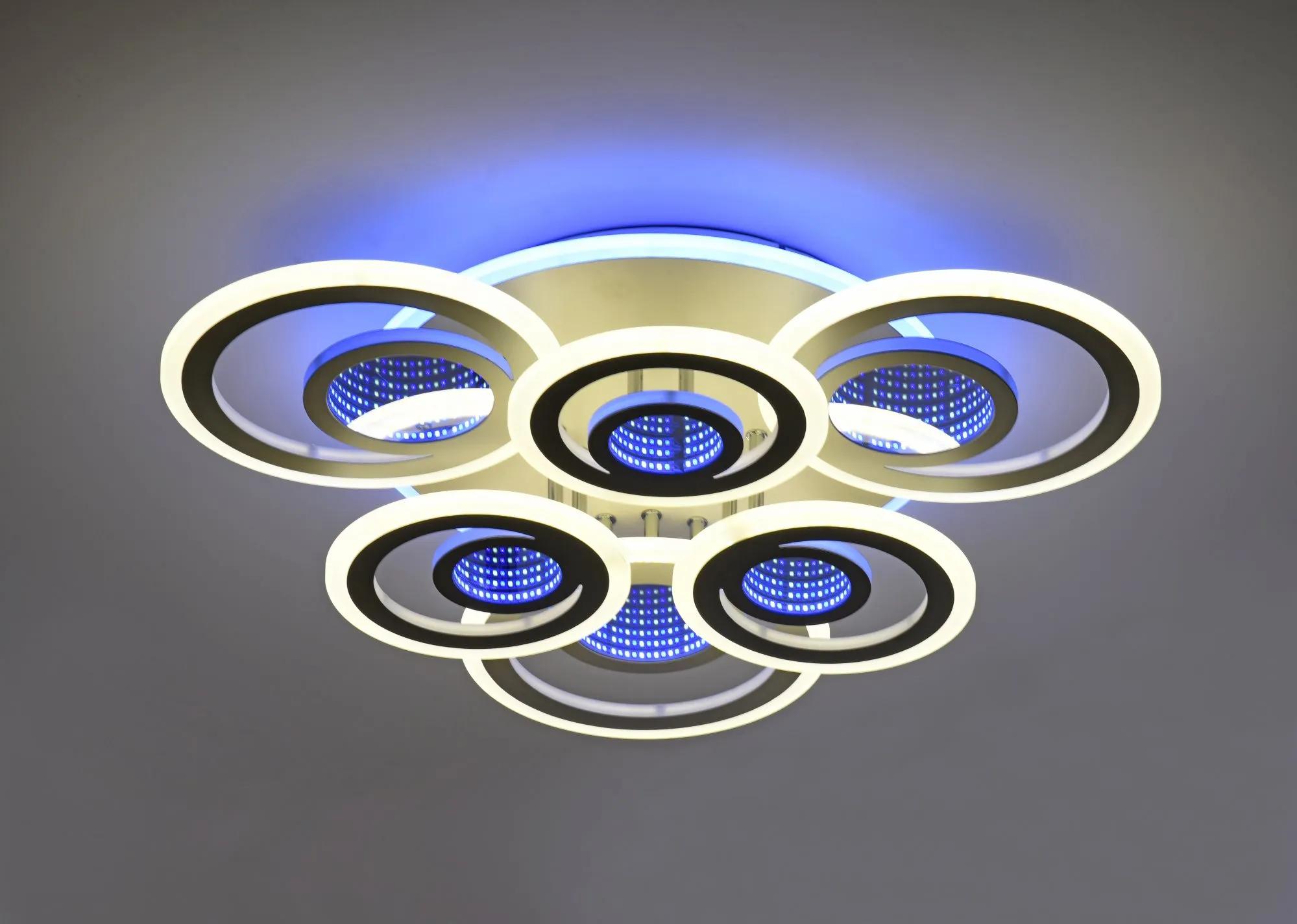 Люстра стельова VALESO 55521/3+3 біла + хром, LED - 360157