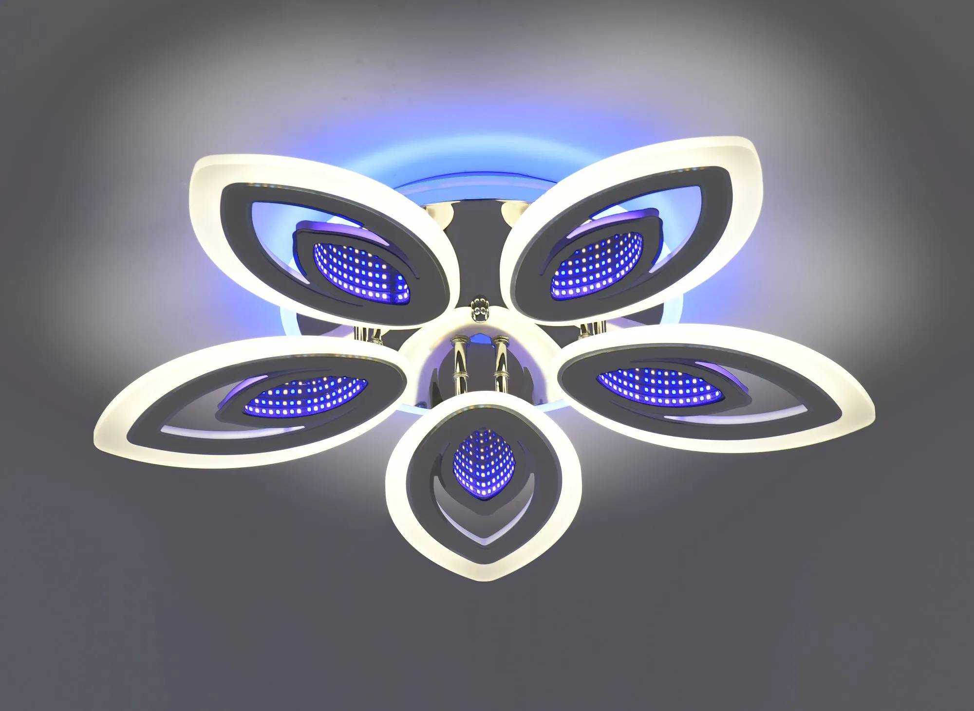 Люстра стельова VALESO 55525/5 біла + хром, LED - 360158