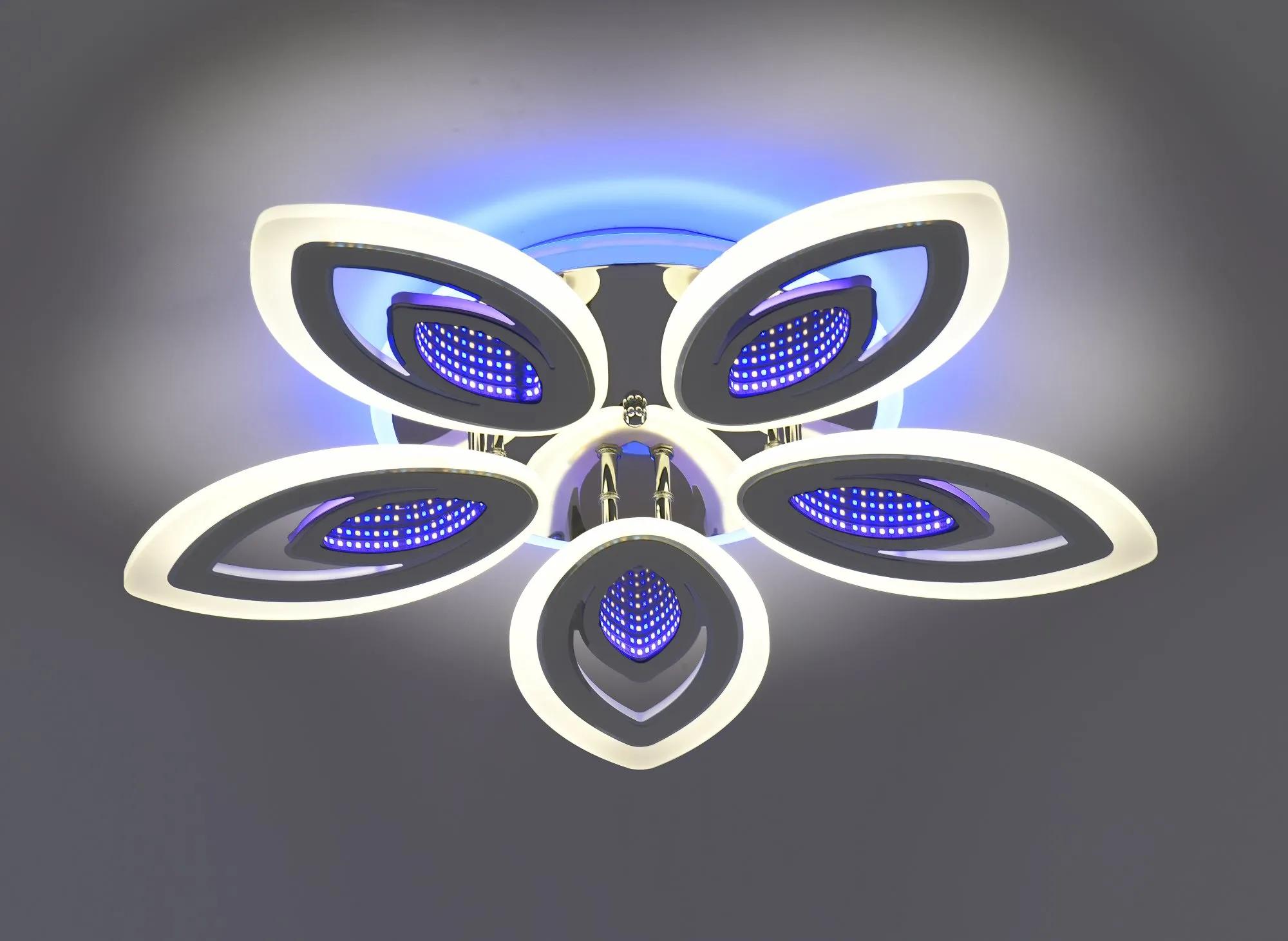 Люстра стельова VALESO 55525/5 біла + хром, LED - 360158